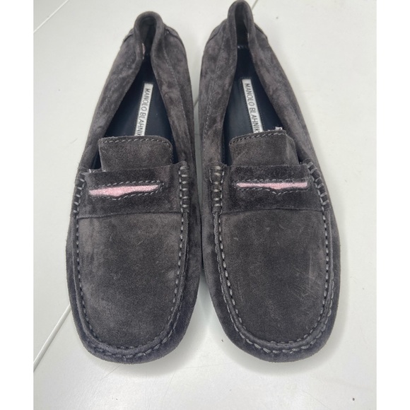 Manolo Blahnik Roadster Suede loafers Size 37 1/2 - Picture 3 of 9